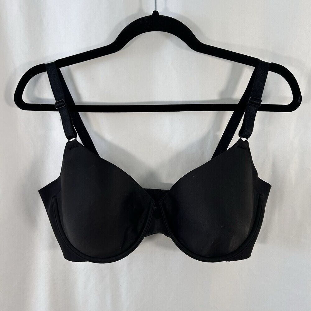 Olga Bra Women's 40C Solid Black Underwired Padded Hook Eye Stretchy